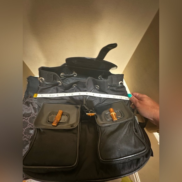 Auth. Gucci Nylon and Leather Bamboo Backpack - Picture 9 of 10